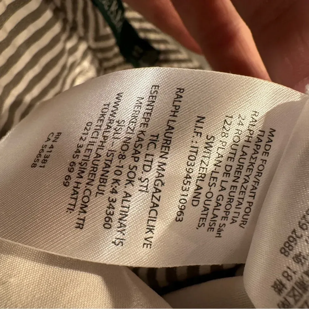 Lauren‎ Ralph Lauren Cropped White & Gray Striped Seersucker Pants size 14W - Image 4