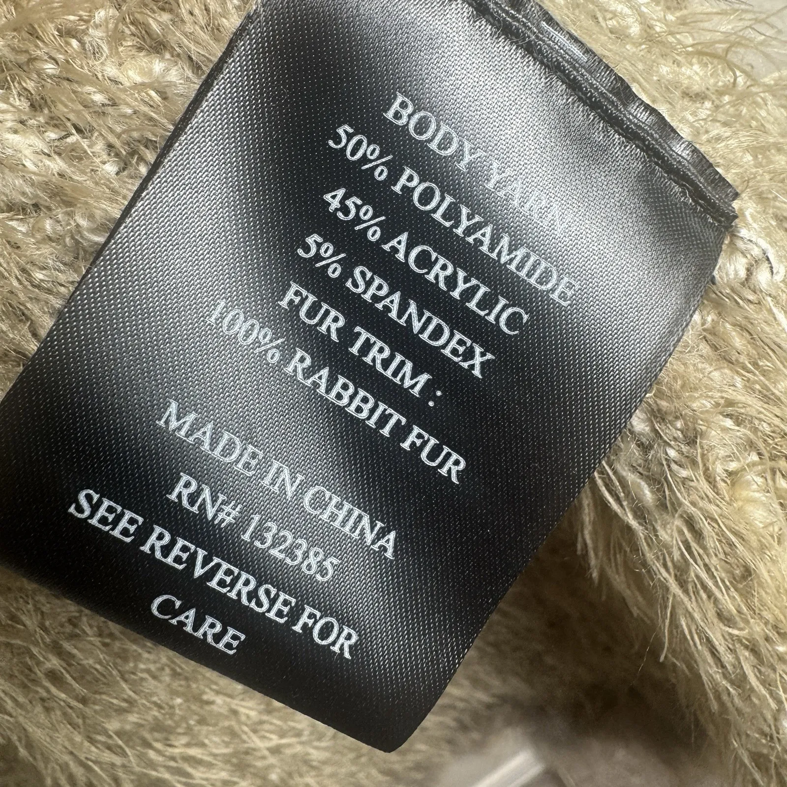 Love Token Vest Size XS  Womens Rabbit Fur Trim Beige Cozy Soft Luxe Sweater - Image 8