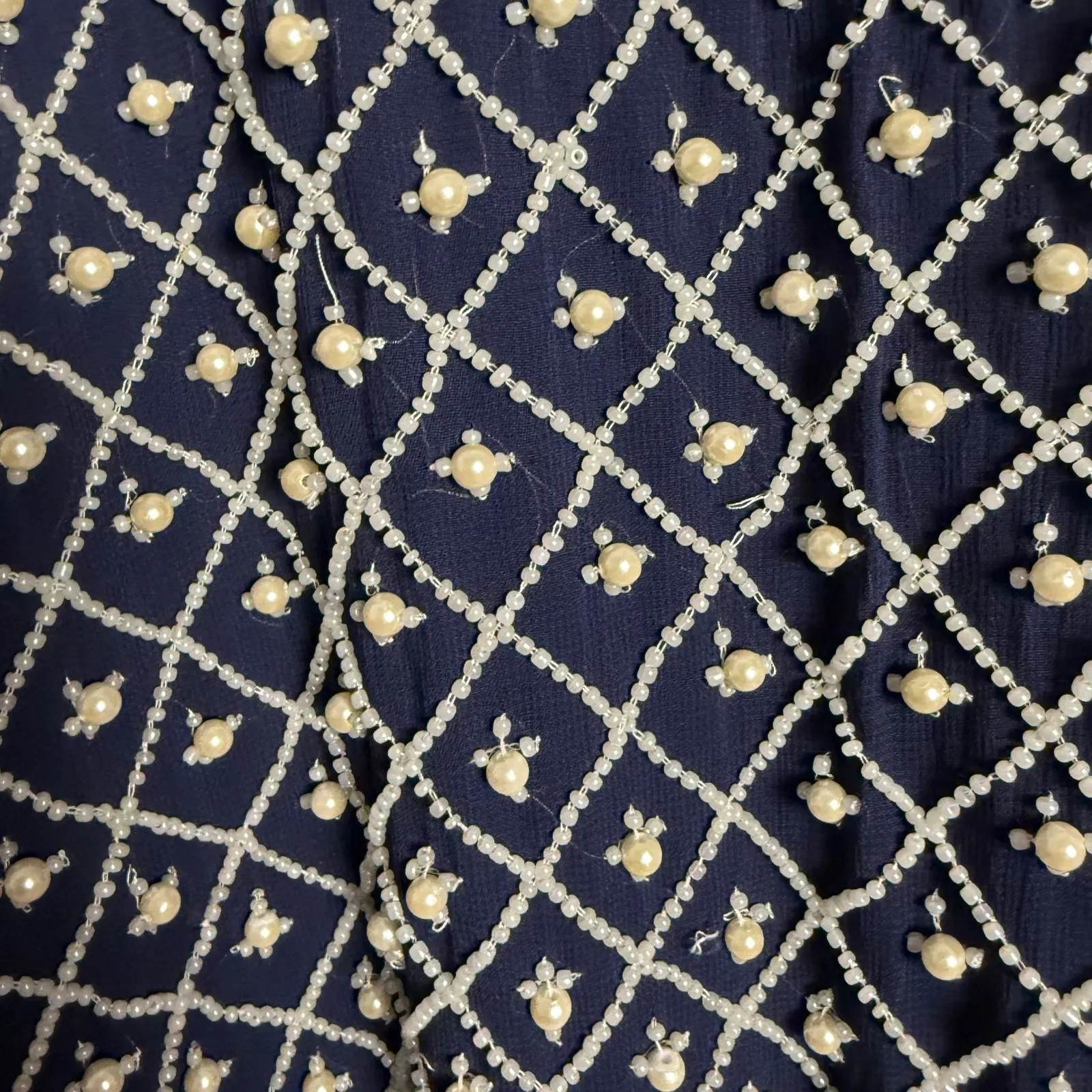 NBD Revolve Navy Blue Best Mistake Sleeveless Beaded High Neck Mini Dress Size M - Image 11