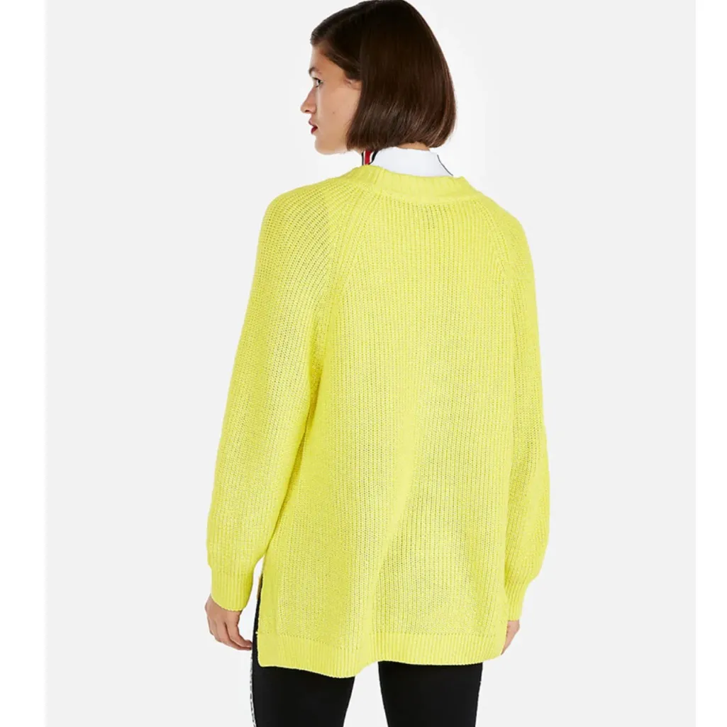 ✨EXPRESS Oversized V-Neck Knit Sweater | Neon Yellow ✨ - Image 2