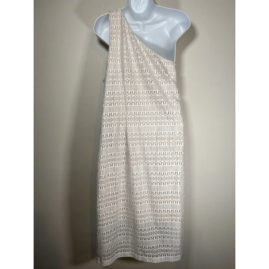 New York & Company NWT One Shoulder Lace Dress Wedding Romantic Cottage Size 20 White - Image 5