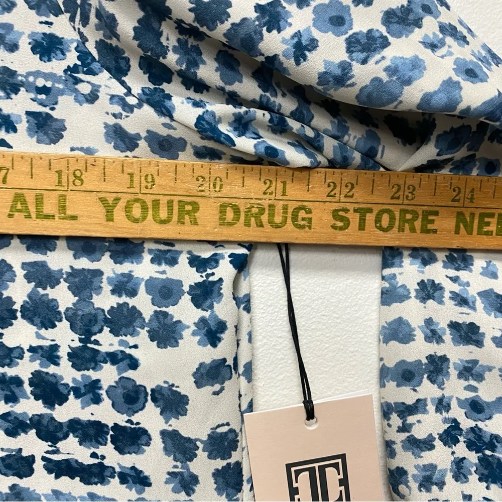 Ivanka Trump Blouse Women Med Kinny Split Neck Zip Up Tie Long Sleeve Pullover - Image 11