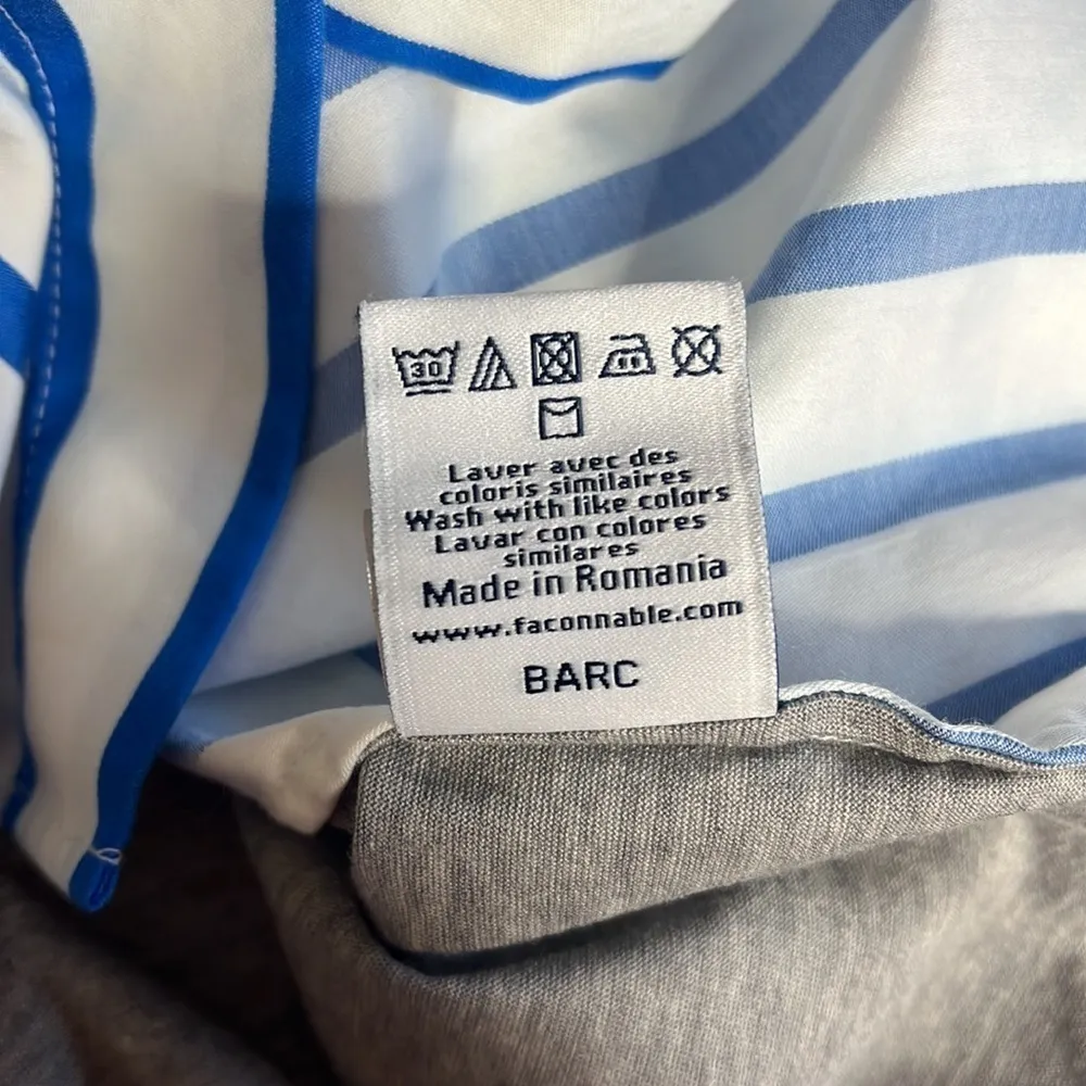 Façonnable • striped mixed media button down top - Image 10