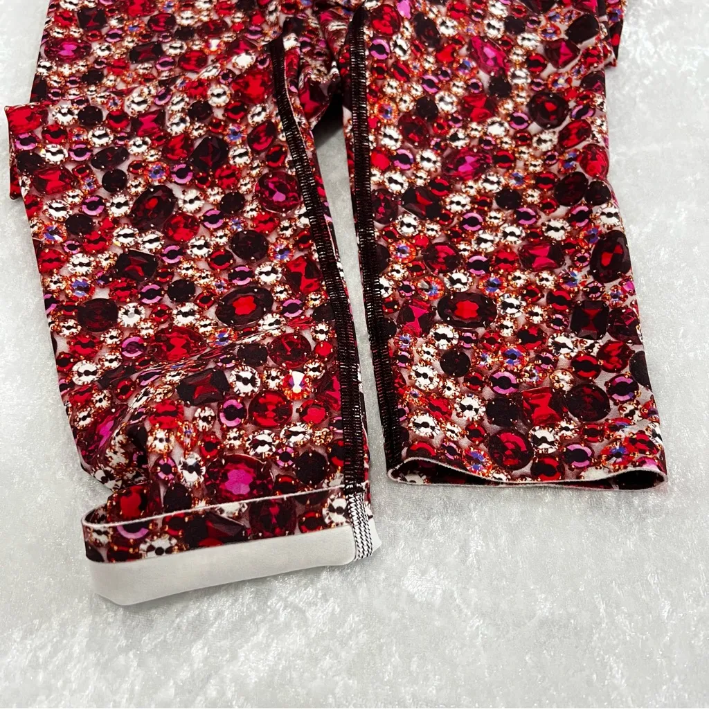 Victoria’s Secret Sport Tight Legging High Rise 7/8 Jewel Print Size Small Red - Image 6