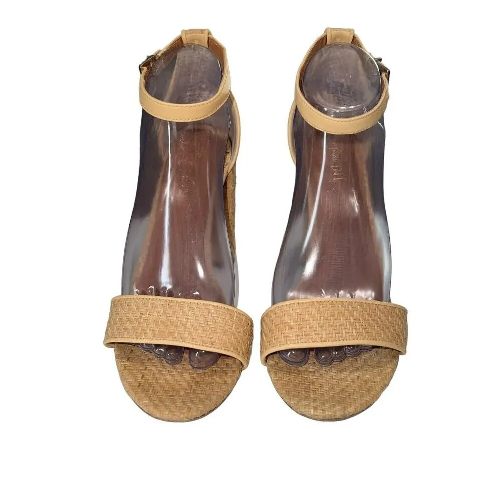 J. McLaughlin MADISON Raffia Heels Women’s Size 9 Tan Beige Open Toe Ankle Strap - Image 2