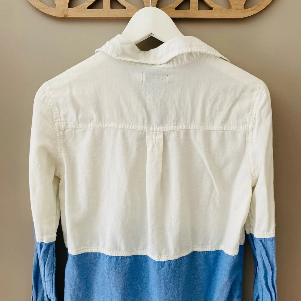 BDG by Urban Outfitters Long Sleeve Button Up Shirt Blue/White Sz Small - Image 6