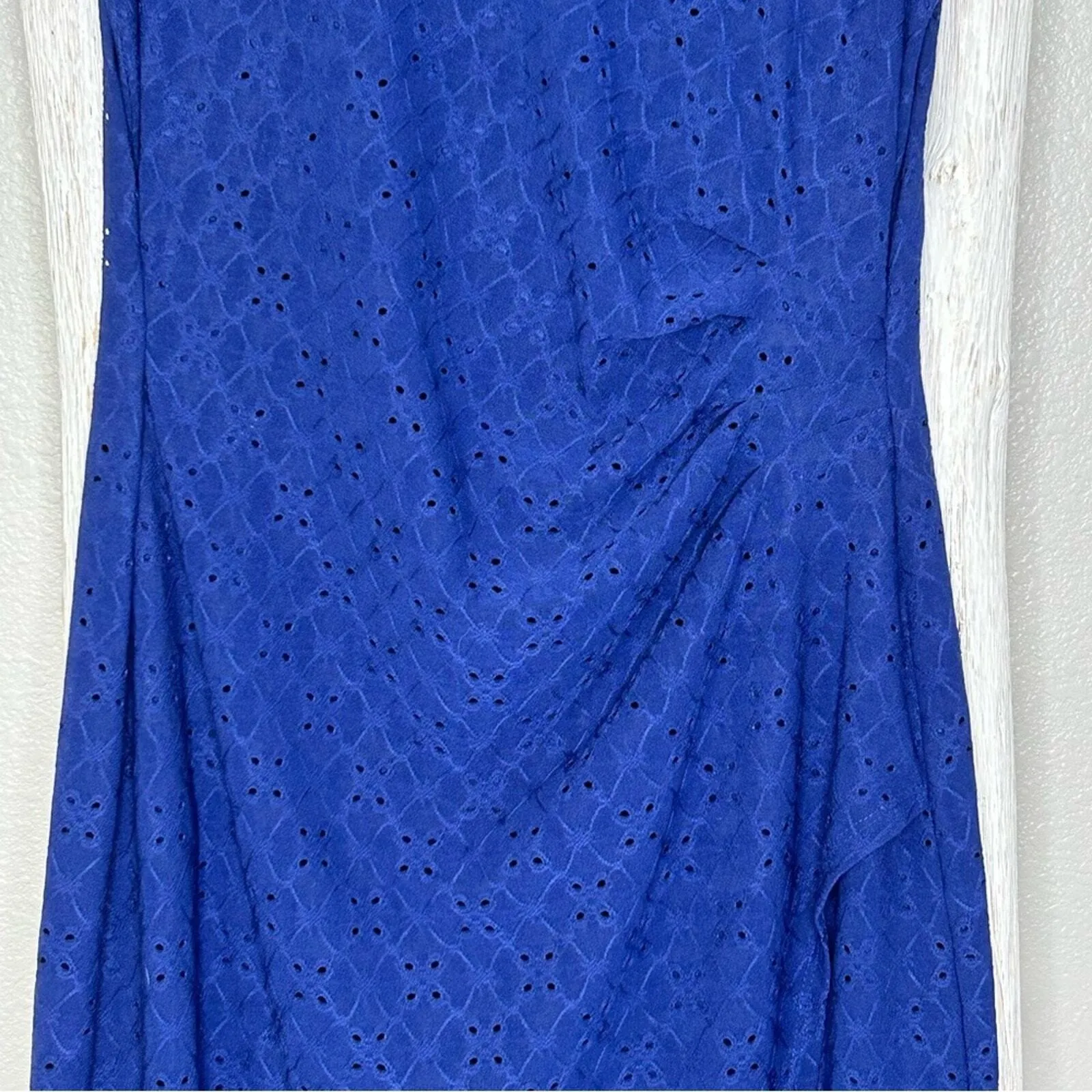 Connected Apparel Blue Lace Sleeveless Sheath Dress Party Cocktail Size 6 - Image 4