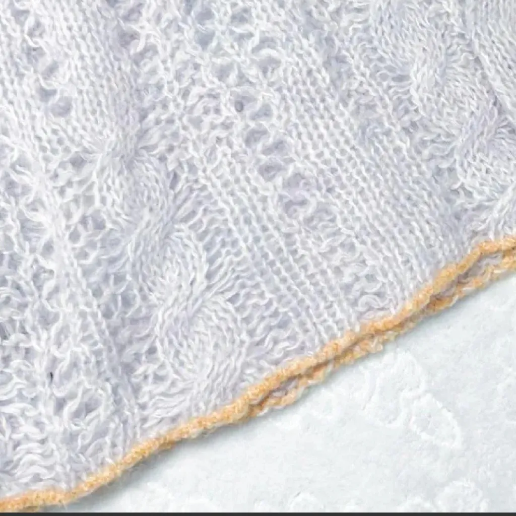 Free People Pirouette Cowl Neck Maxi Sweater in Sugar Cloud Combo sz Med/Lg NWT - Image 10