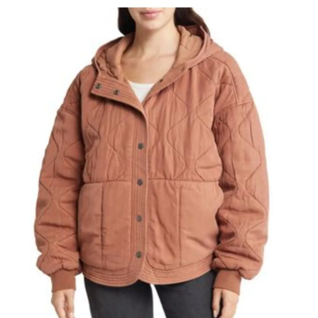 NWT BLANKNYC Quilted Hooded Jacket Mauve Medium Pink - Image 2