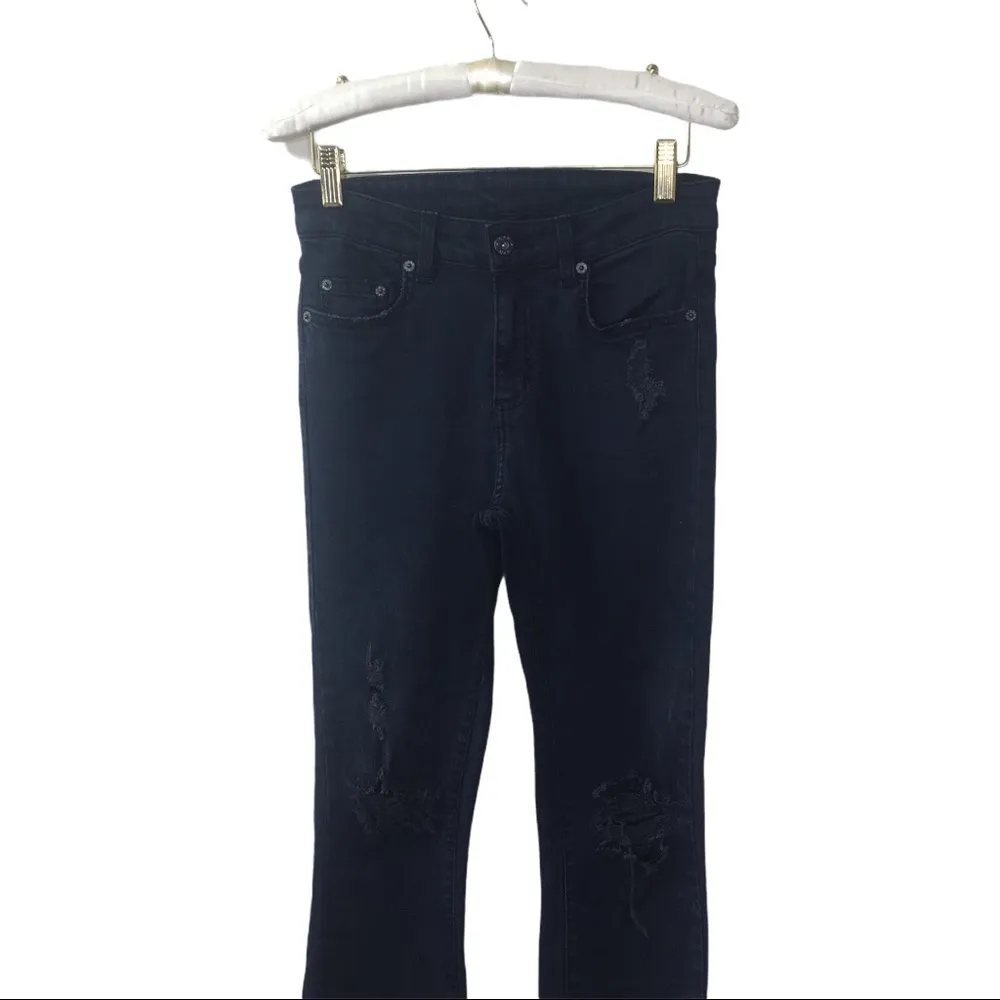 LF Carmar Distressed Destroyed Black Jeans 27 Raw - Image 2