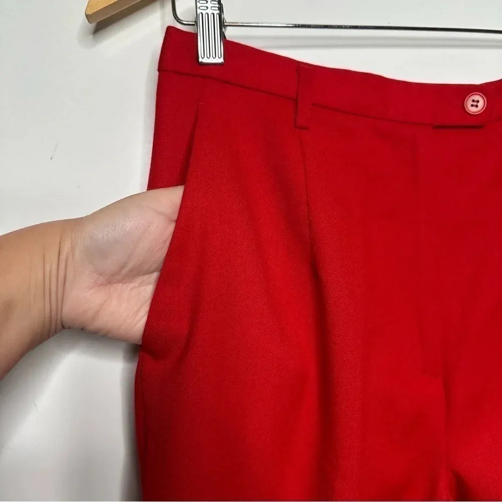 Pendleton Red 100% Virgin Wool Ultra High-Rise Straight Leg Pants Size 8P - Image 5