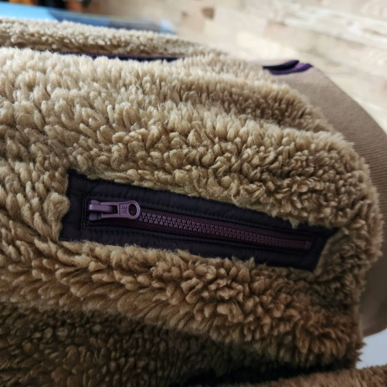 American Eagle Jacket Womens Size X Small Blue Fleece Zip Up Two Tone‎ Sherpa - Image 5