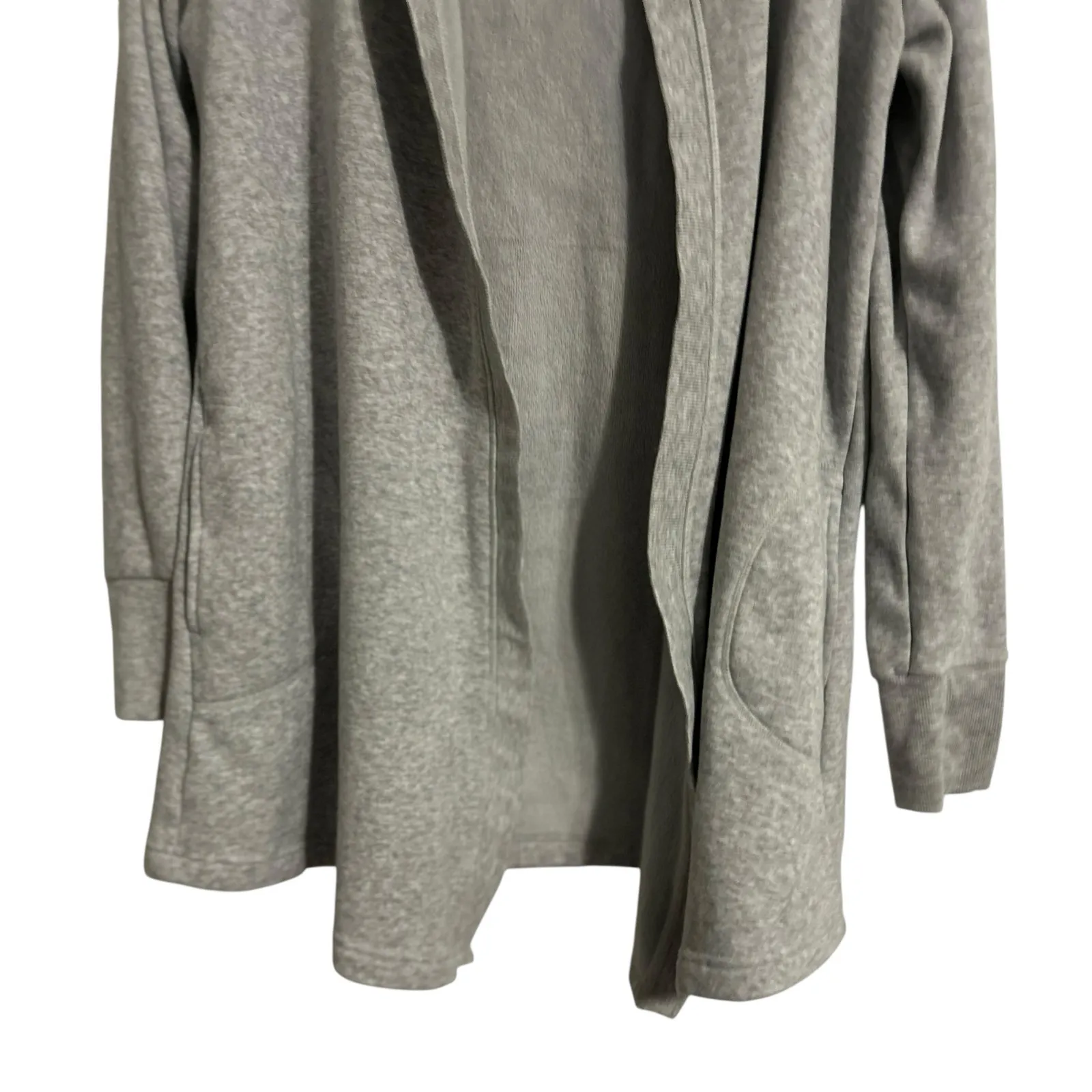 Active Life Heather Gray Hoodie Open SZ SM Fleece Soft Terry Inside Pockets - Image 3