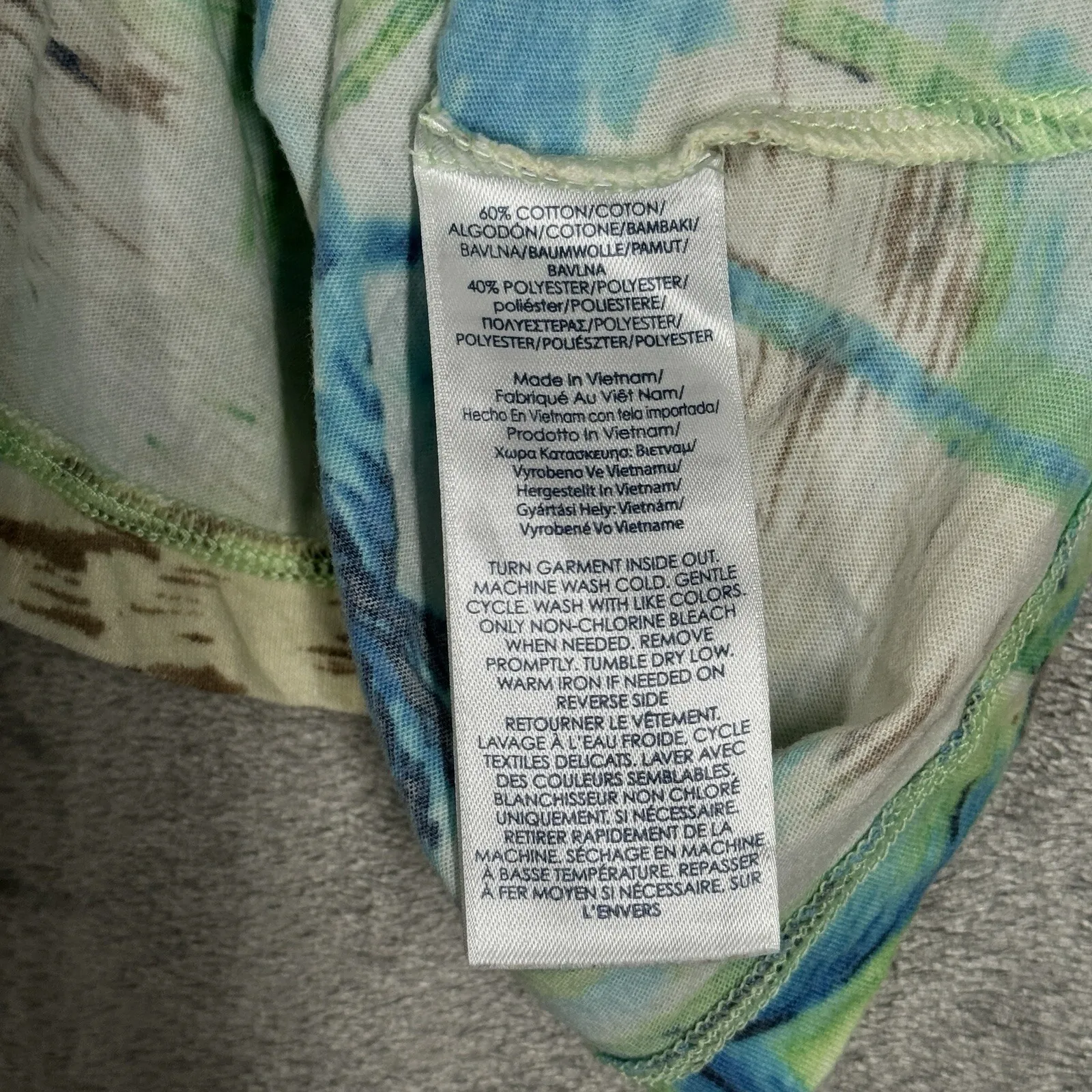 Chaps Shirt Womens 1X Green Blue Tropical Palm Trees Vacation Cruise Wear Travel - Image 8