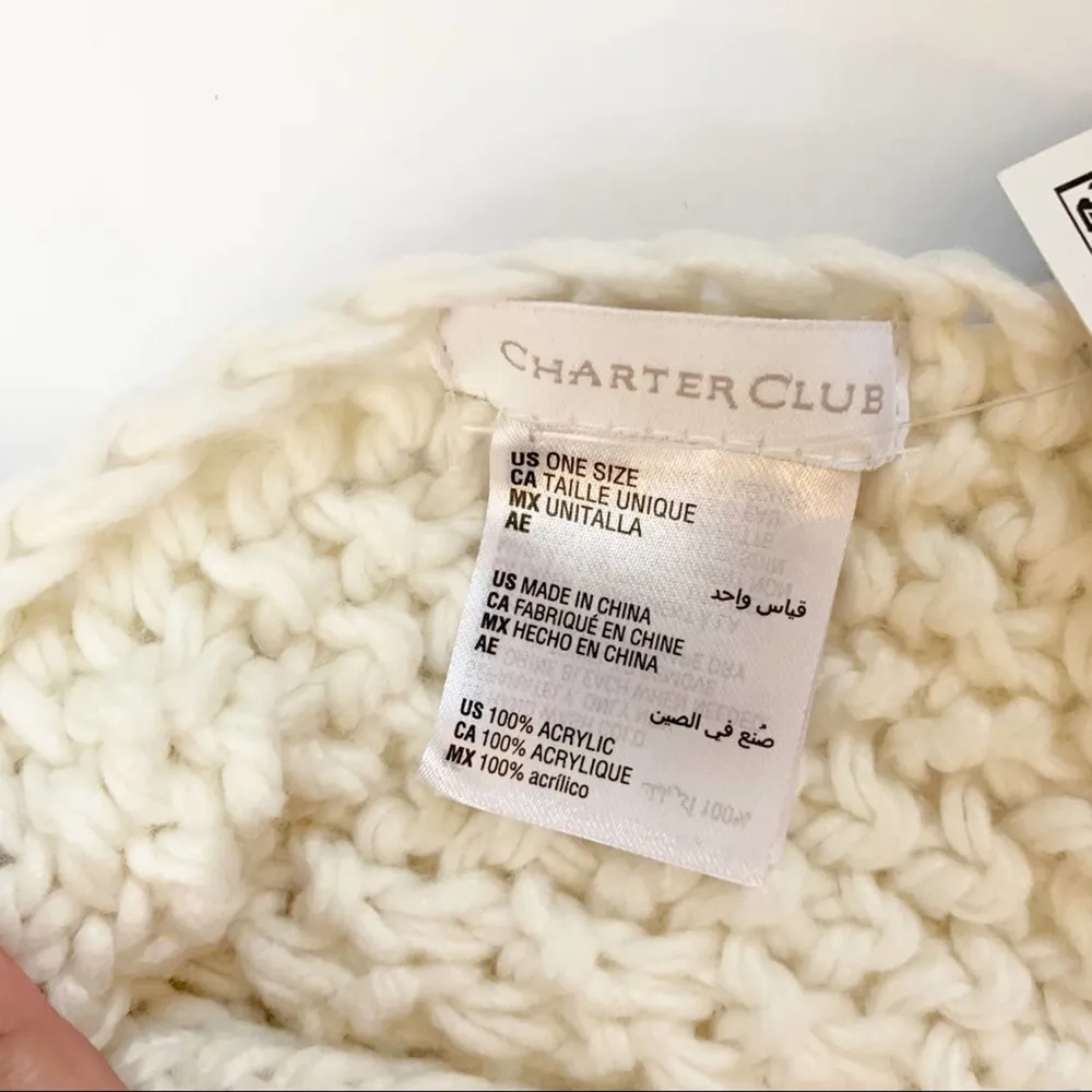 Charter Club Ivory Ruffle Knit Scarf - Image 6