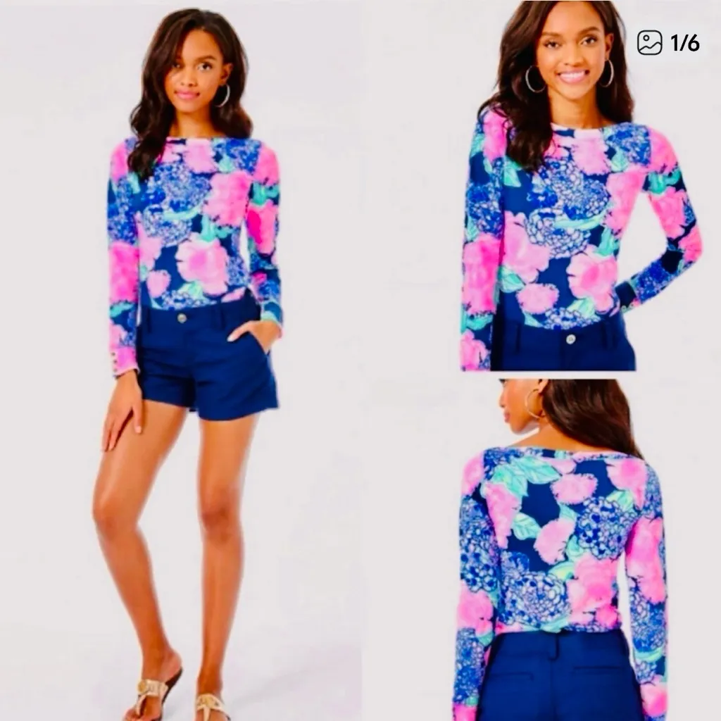 Lilly Pulitzer Aleah Top Hey Hey Bouquet - Image 2