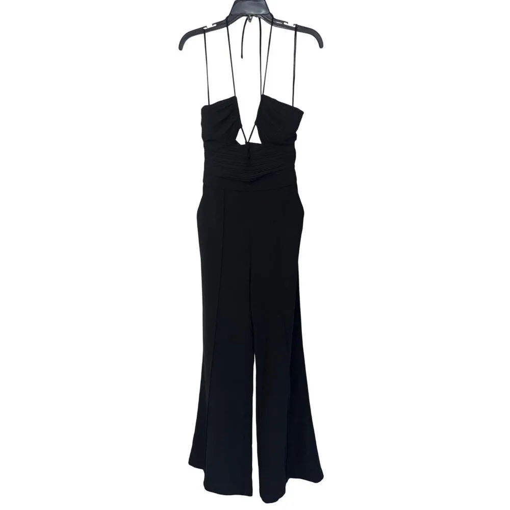 SIMKHAI Gala Plisse Cut Out Jumpsuit in Black 2 Small New Womens Outfit - Image 4
