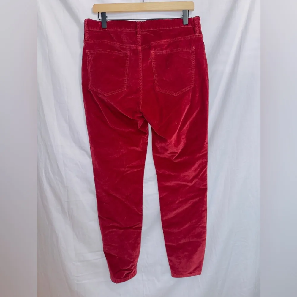 J. Crew Red Corduroy 9’’ High Rise Toothpick Skinny Jean Pants size 31 - Image 7