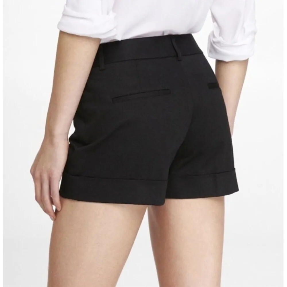 Editor Shorts Black Cuffed Hems Structured Distressed Business Casual 4 - Image 2