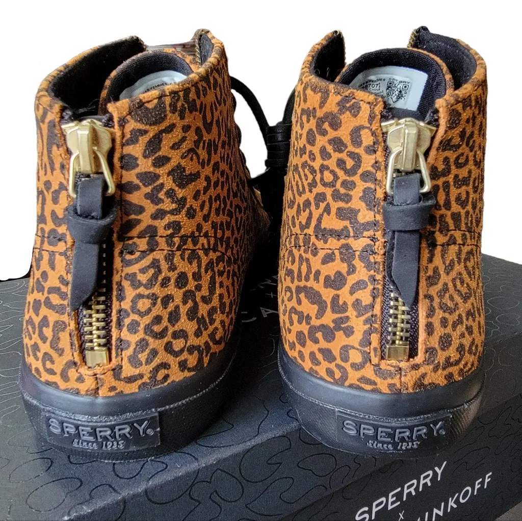 REBECCA MINKOFF x SPERRY Woman's High Top Pony Hair Animal Print Shoes Size 8 - Image 9