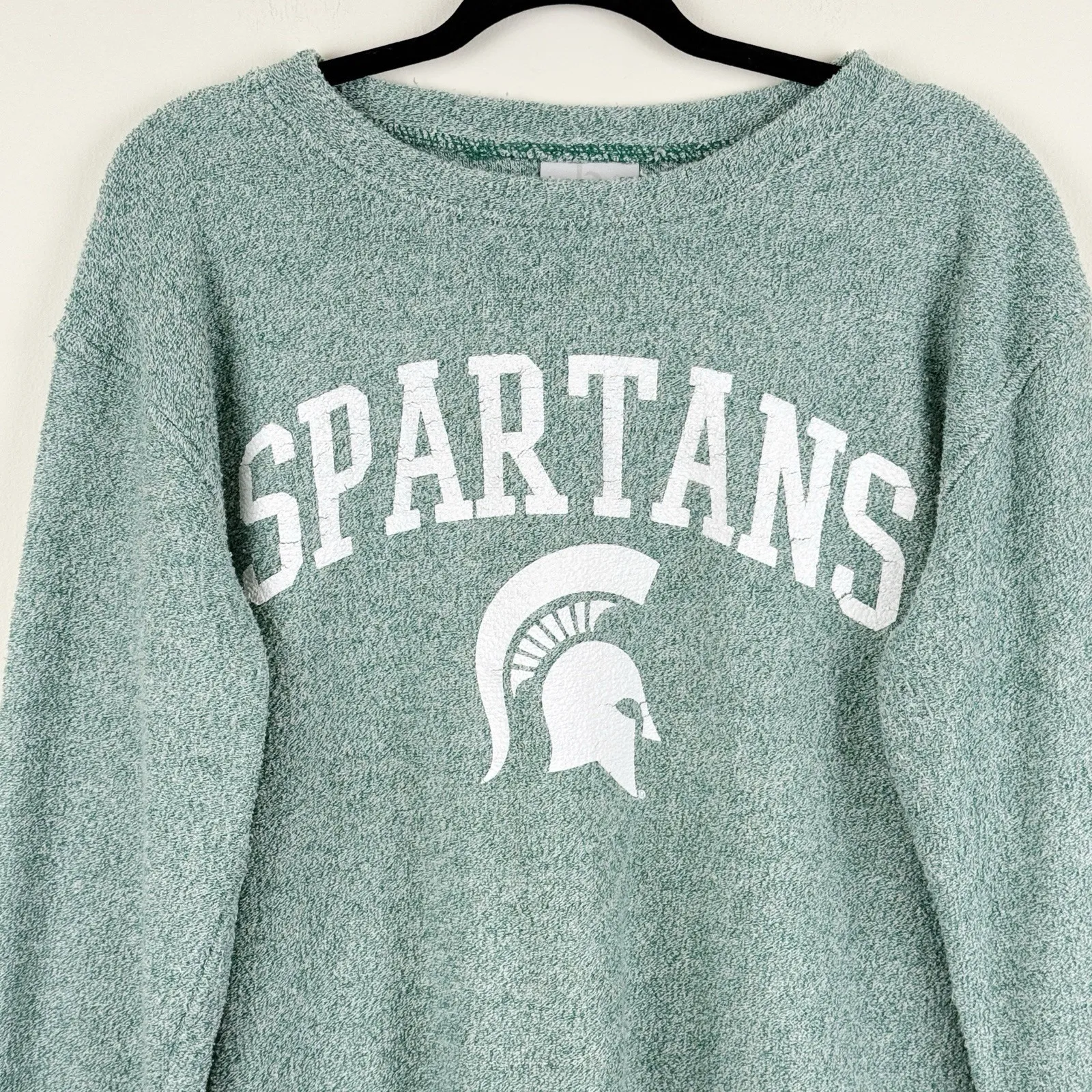 Boxercraft Women's Medium Green Michigan State Spartans Chenille Graphic - Image 3