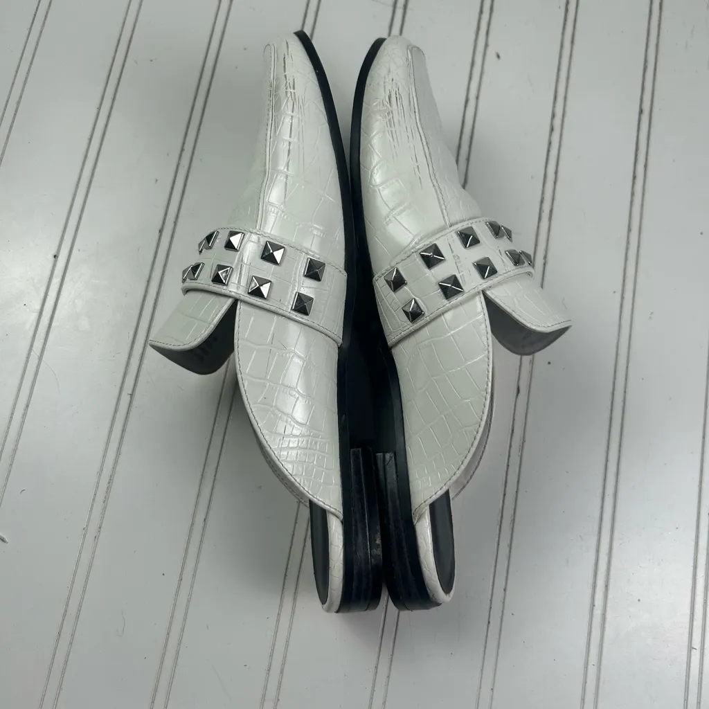 Rampage White Studded Brady Slip-On Loafers Mules Women’s Size 8.5M - Image 5