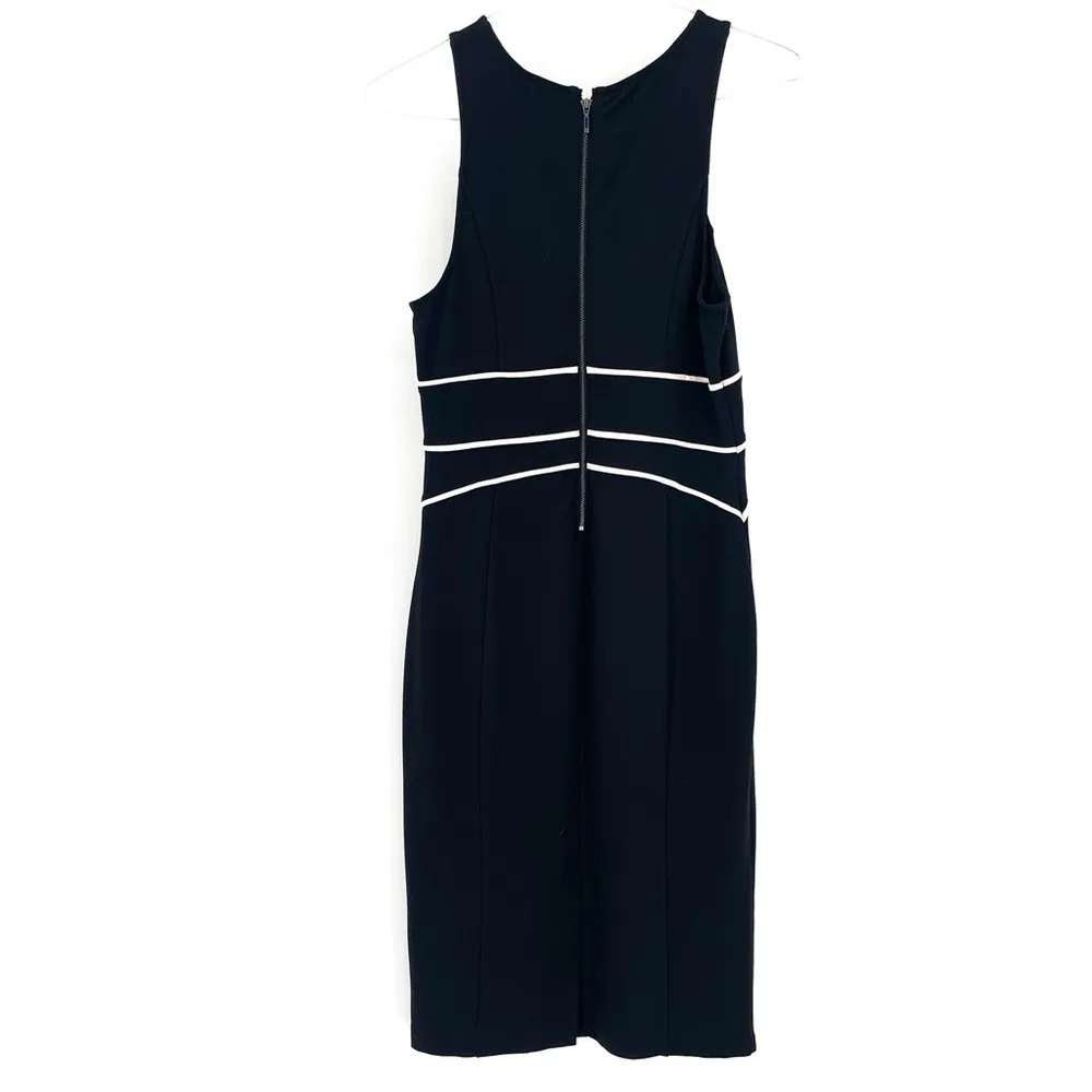 Anthropologie Maeve Catalina Black White Pencil Business Sheath Sleeveless Dress - Image 6