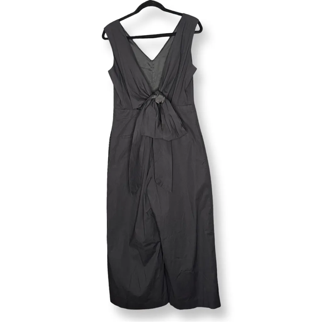 J. Crew Open Back Wrap Wide Leg Cropped Romper Sz 10 - Image 3