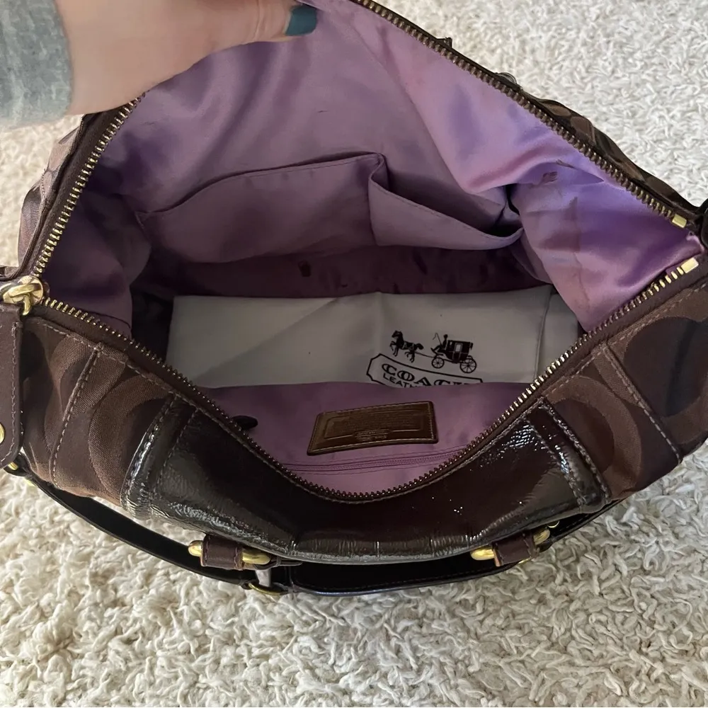 COACH Brown F0969-14294 MADISON AUDREY OP ART SATCHEL SHOULDER BAG HANDBAG - Image 11