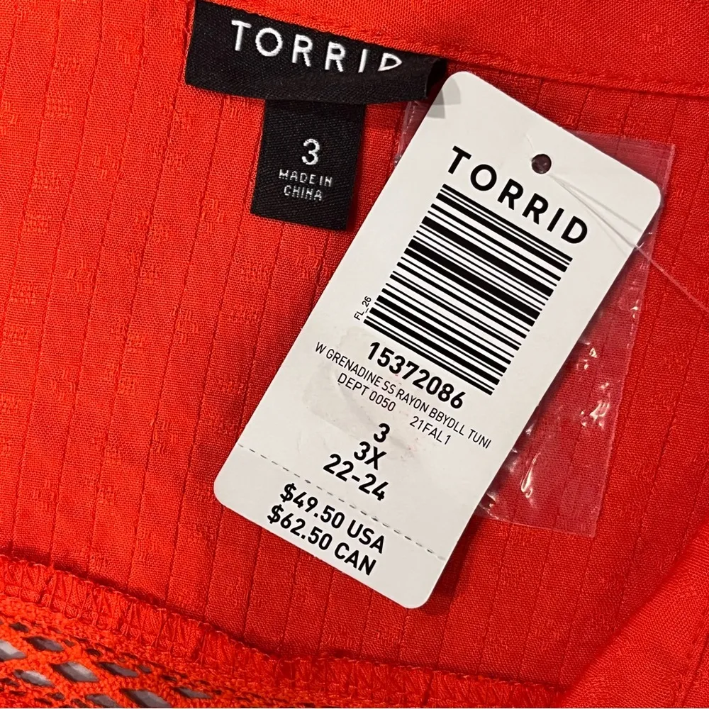 NEW Torrid Orange Flutter Sleeve Top Blouse - Image 8