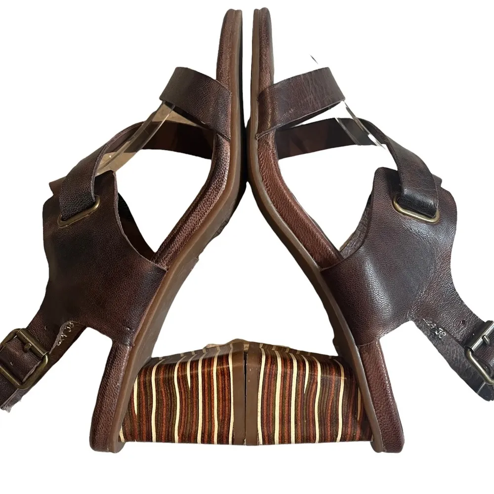 Antelope Dark Brown Zigzag-Strap Ada Leather Sandal - Image 9