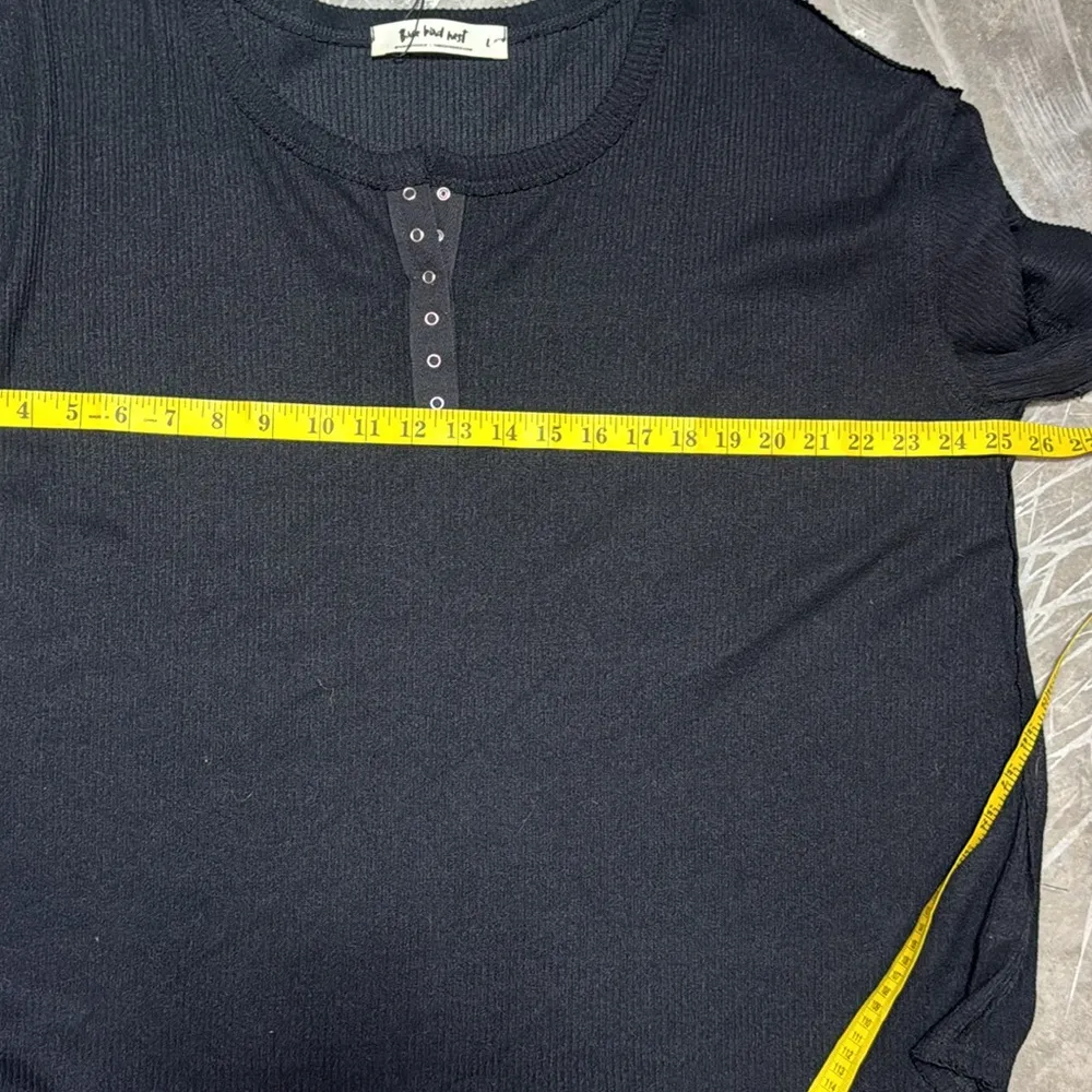 Three Bird Nest Leila Ribbed Henley oversized Top - Image 4