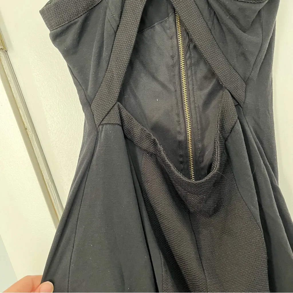 Akira little black dress strappy gold zipper front club mini sexy size medium - Image 8