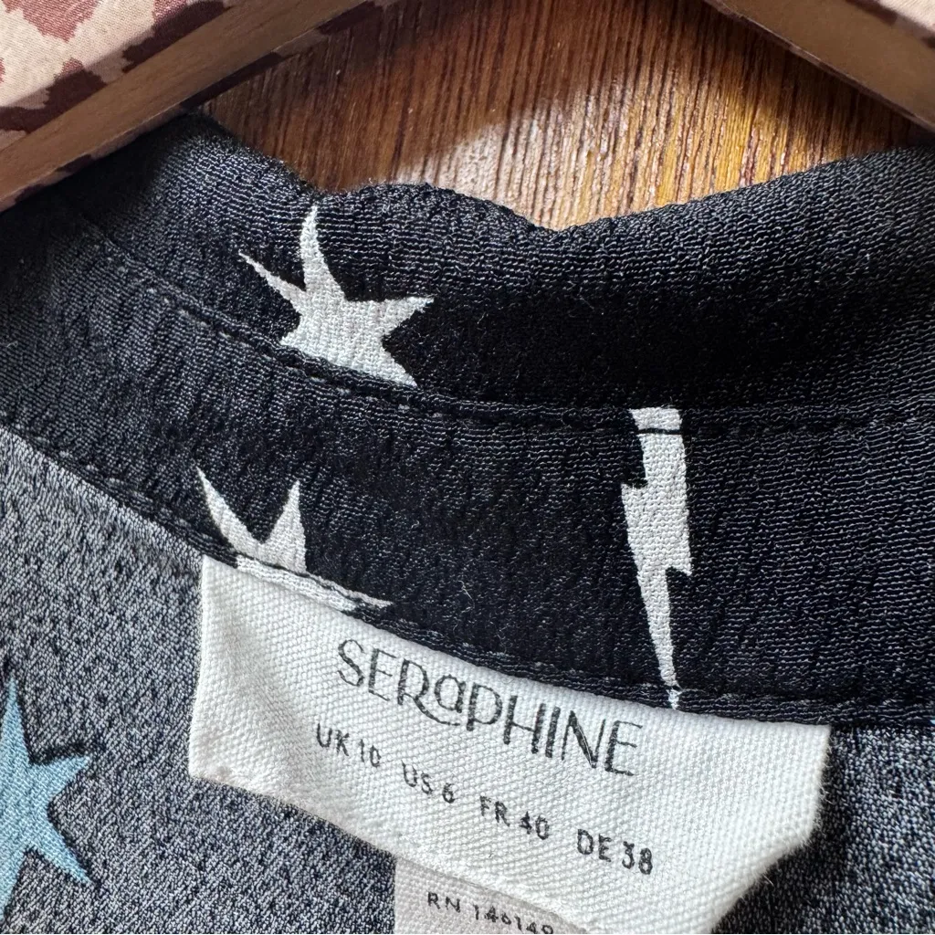 Seraphine Ziggy Womens Casual Maternity Shirt Midi Dress Black Star Print US 6 Size undefined - Image 9