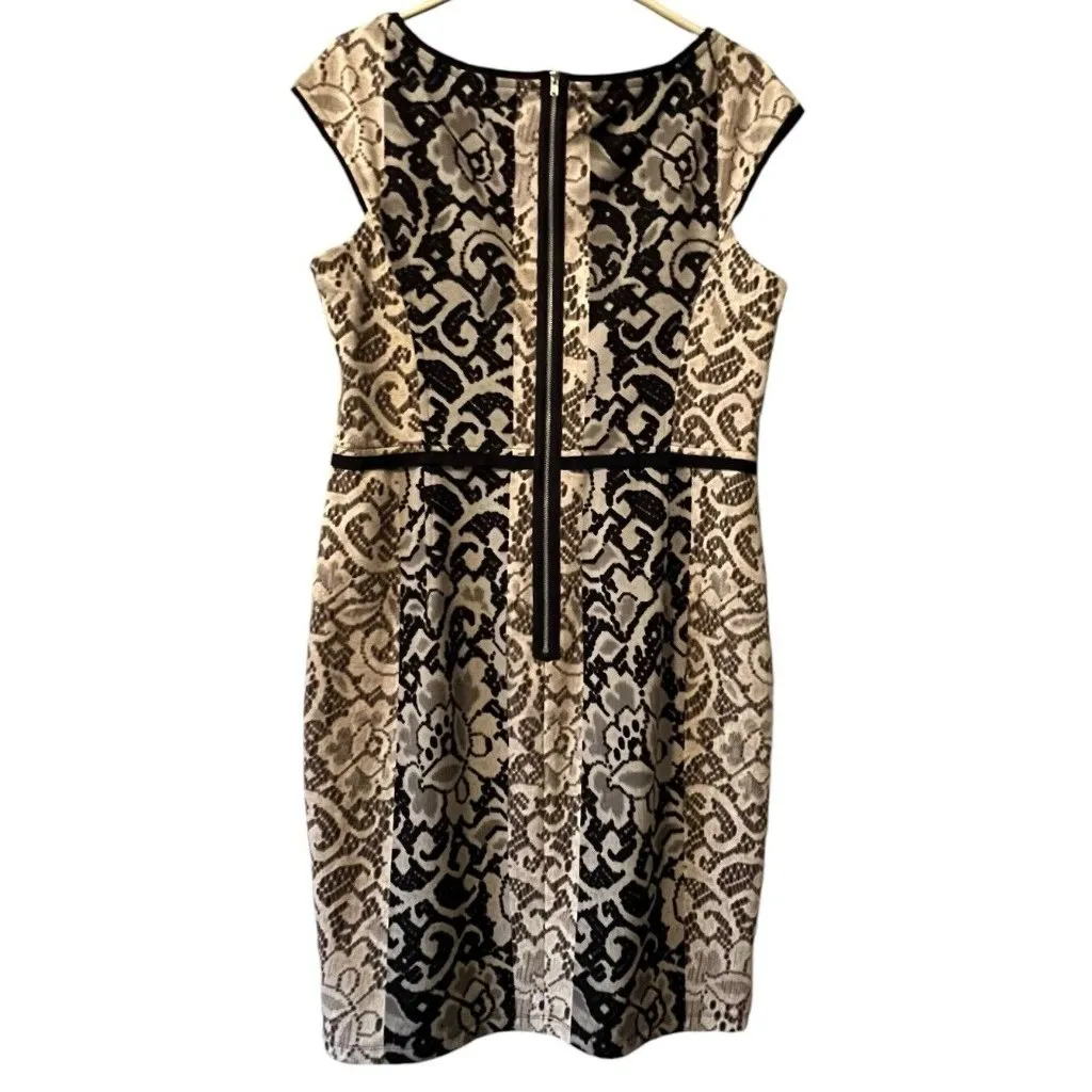 Maggy London Sleeveless Paisley Dress Size‎ 14 Career Professional Formal Zip - Image 2