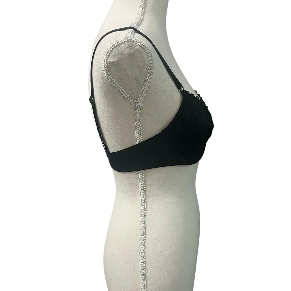 Victoria’s Secret Black Lace Unlined Demi Bra Underwire 32C - Image 4