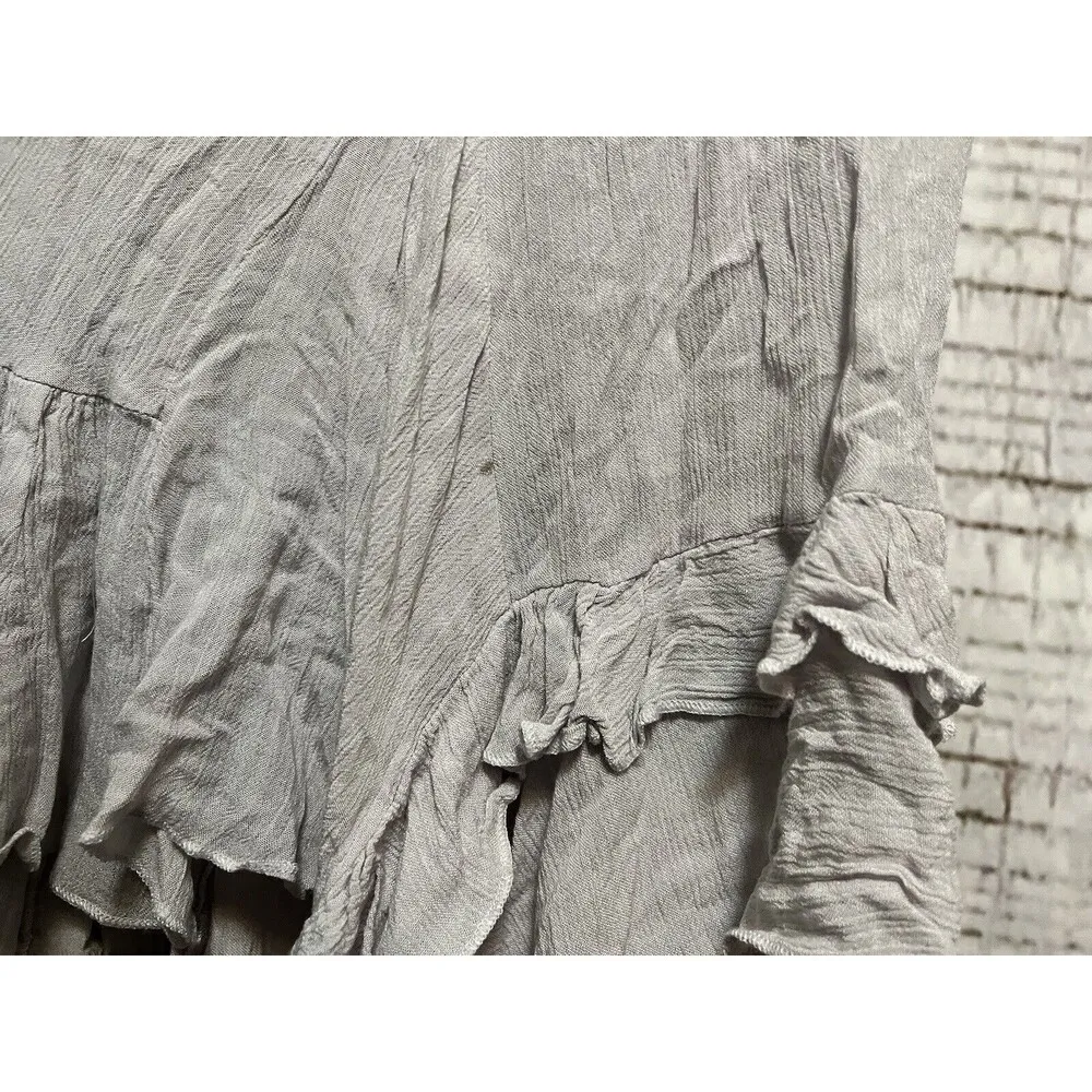 Free People One Adella Maxi Crochet Lace Slip Dress Boho Slate Gray Size XS - Image 6