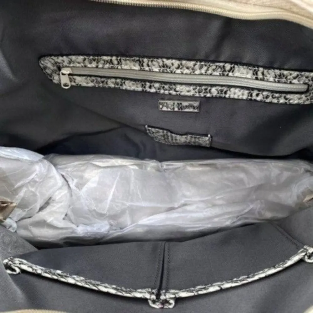 Alfani Hillary Canvas Hobo Shoulder Bag in Linen Snakeskin New - Image 14