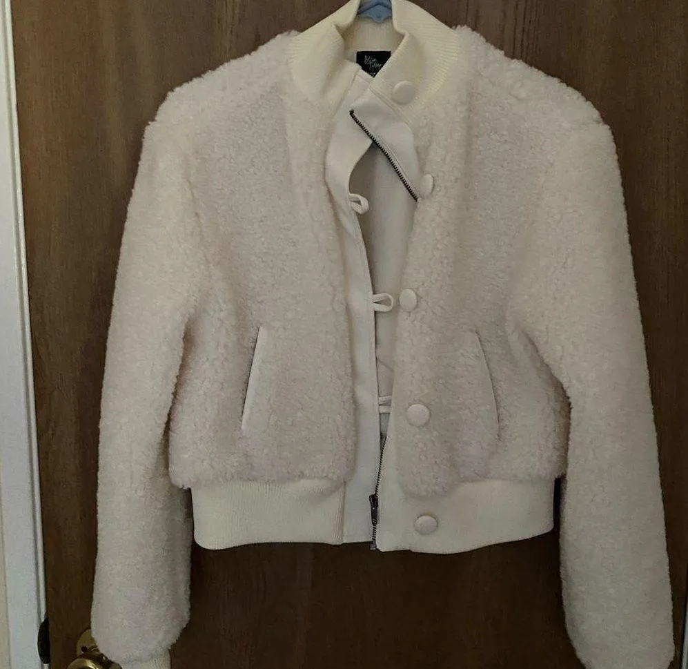 Bar III white Sherpa bomber jacket - Image 2