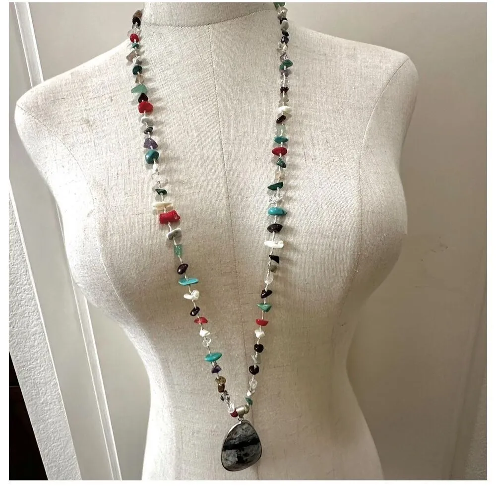 ocean jasper natural chip stones necklace - Image 2