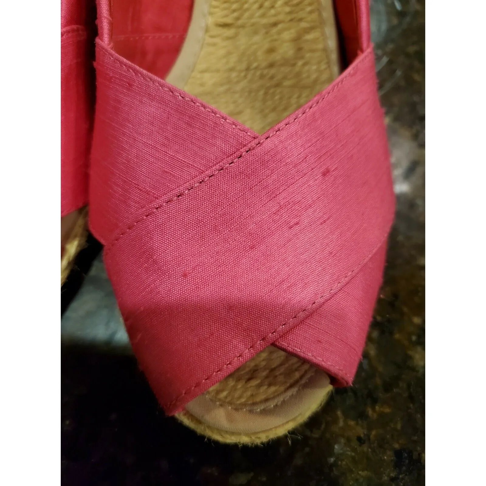 LAUREN RALPH LAUREN POLO PEEP TOE WEDGES SIZE 9.5 - Image 8