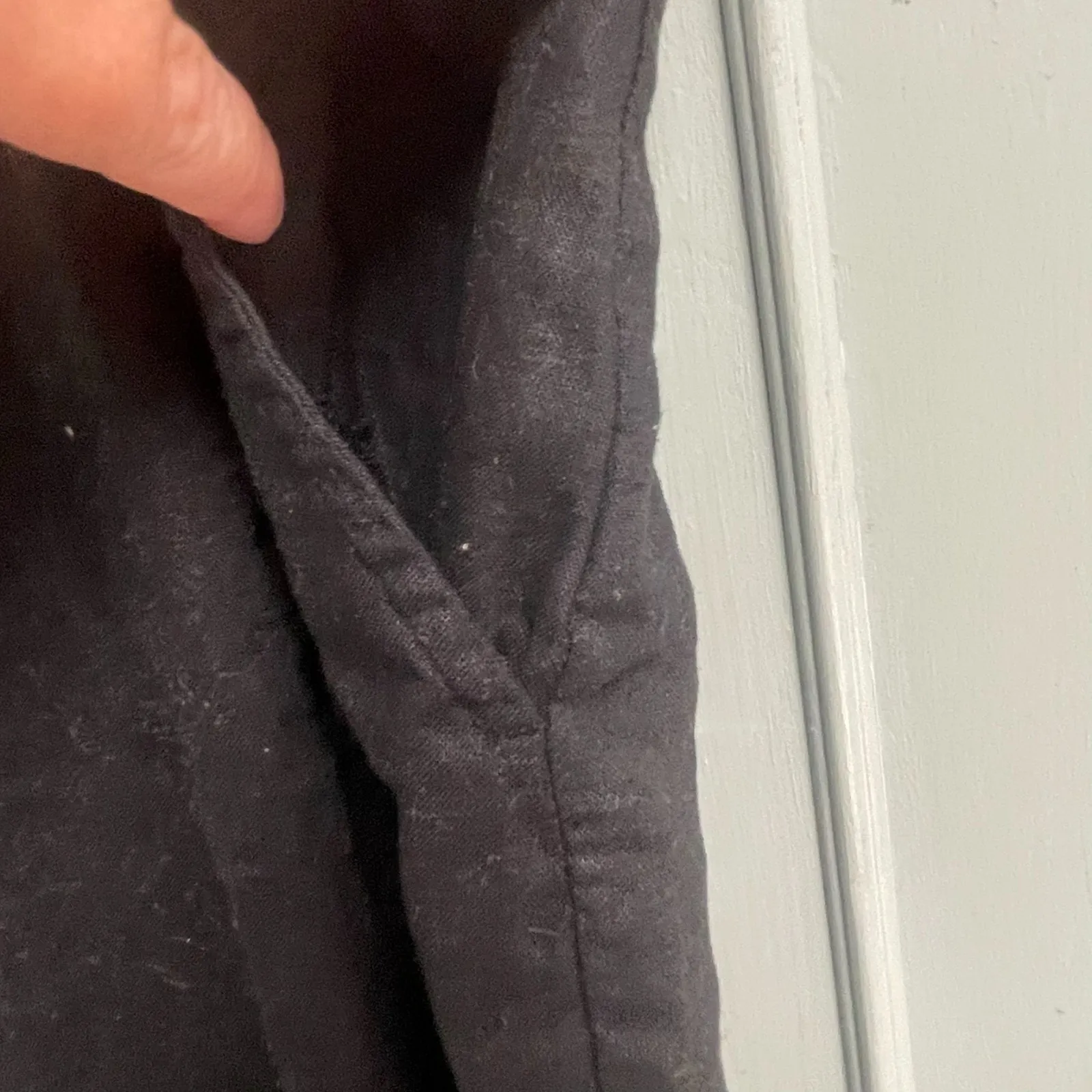 Habitat Black LinePants Womens Large Cropped Ankle Pull On Casual Minimalist - Image 3