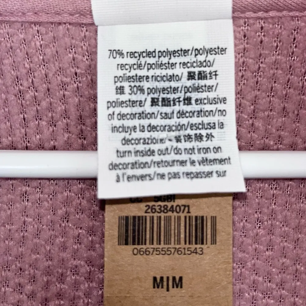 PINK VICTORIA’S SECRET Varsity Sherpa Half Zip Pullover Pink Colorblock Med NWT - Image 16