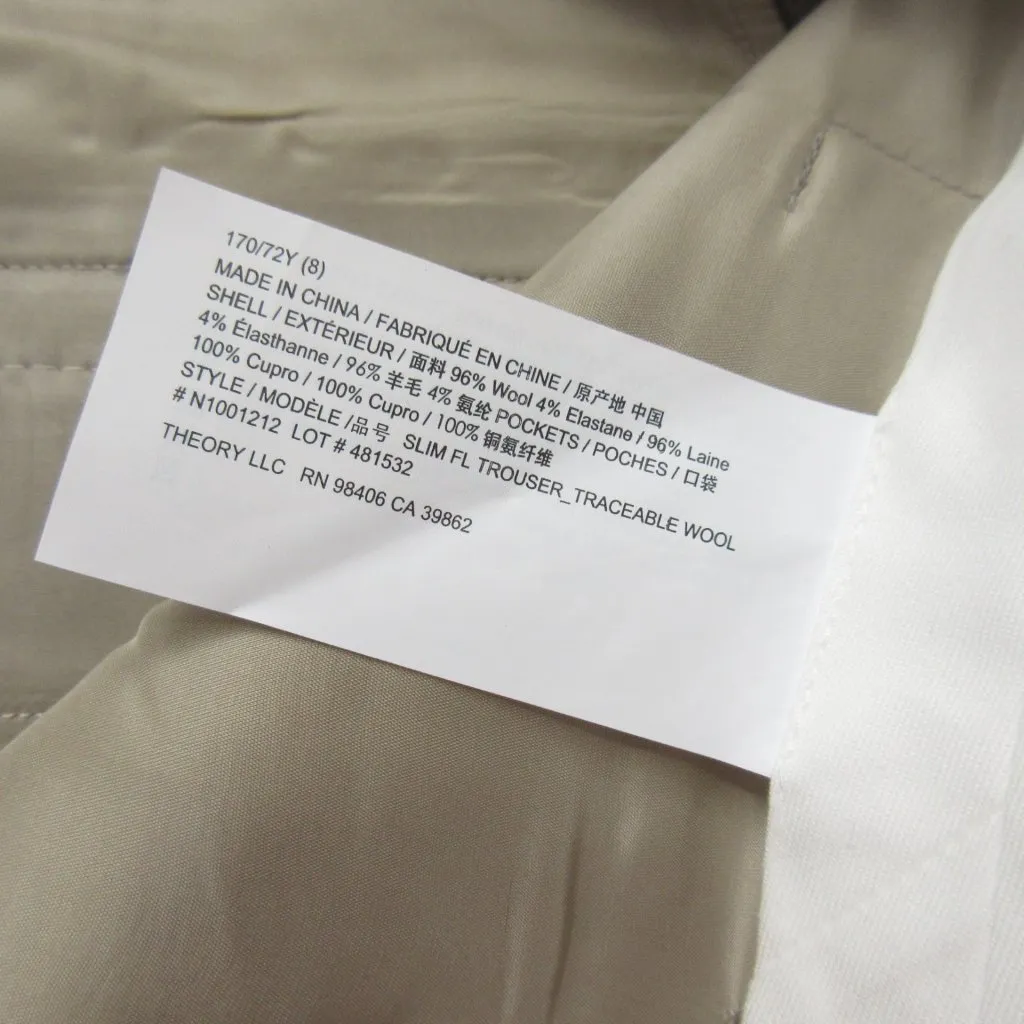 NWT Theory Slim Full Length Trouser in Cinder Melange Classic Suit Pants 8 - Image 4