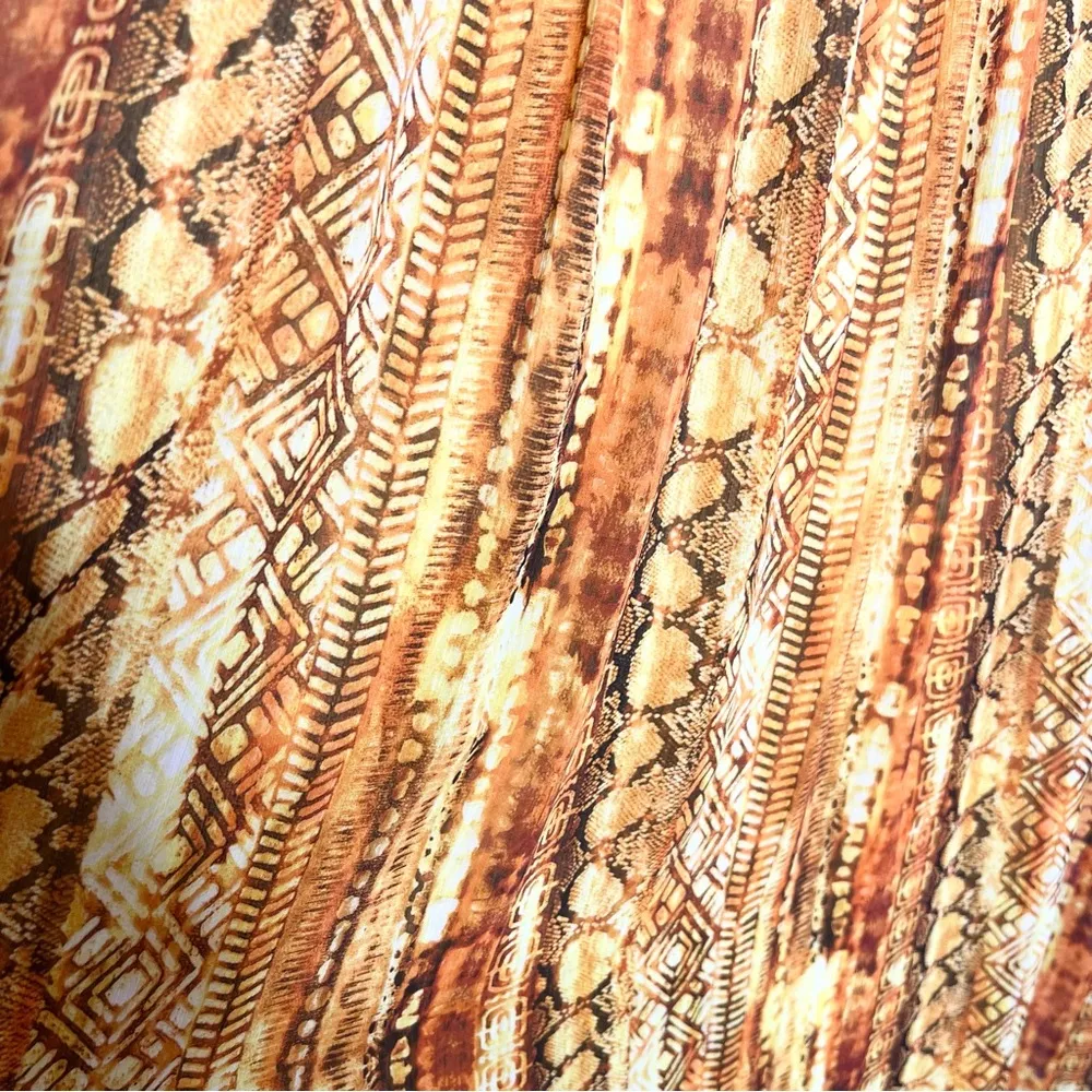 NWT Peter Nygard Yellow Gold Snake Print Sleeveless Maxi Dress Size 14 - Image 5