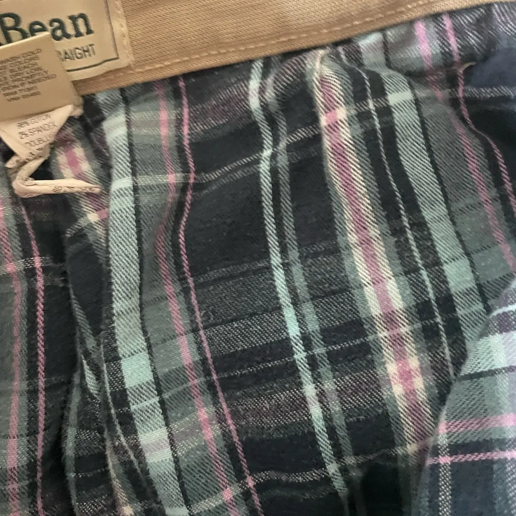 L.L. Bean Tan Classic Fit Pants that Are Lined with flannel Size 4 - Image 4