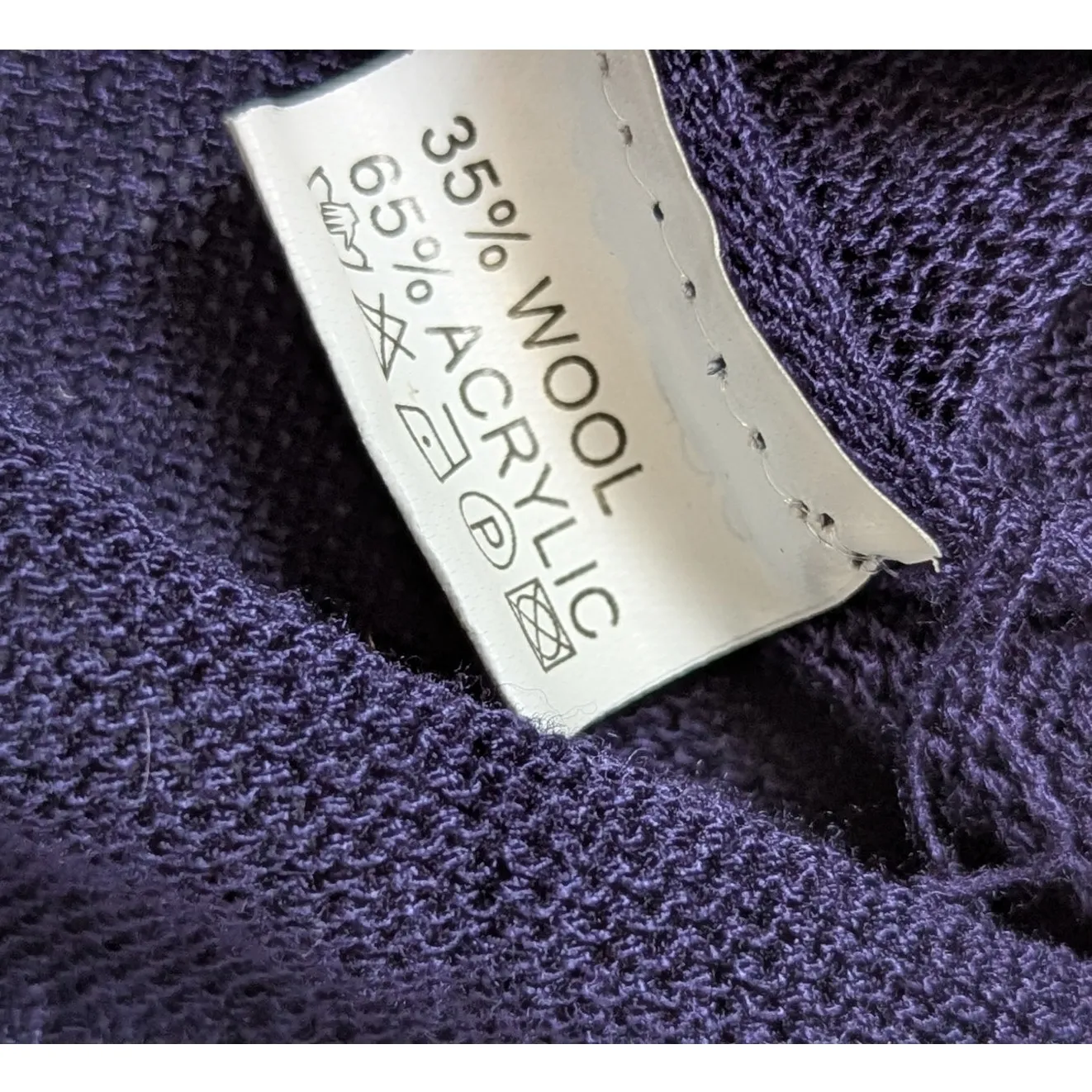 Wool Blend Cutout Color Block Deconstructed Sweater Blue and Yellow Small - Image 9