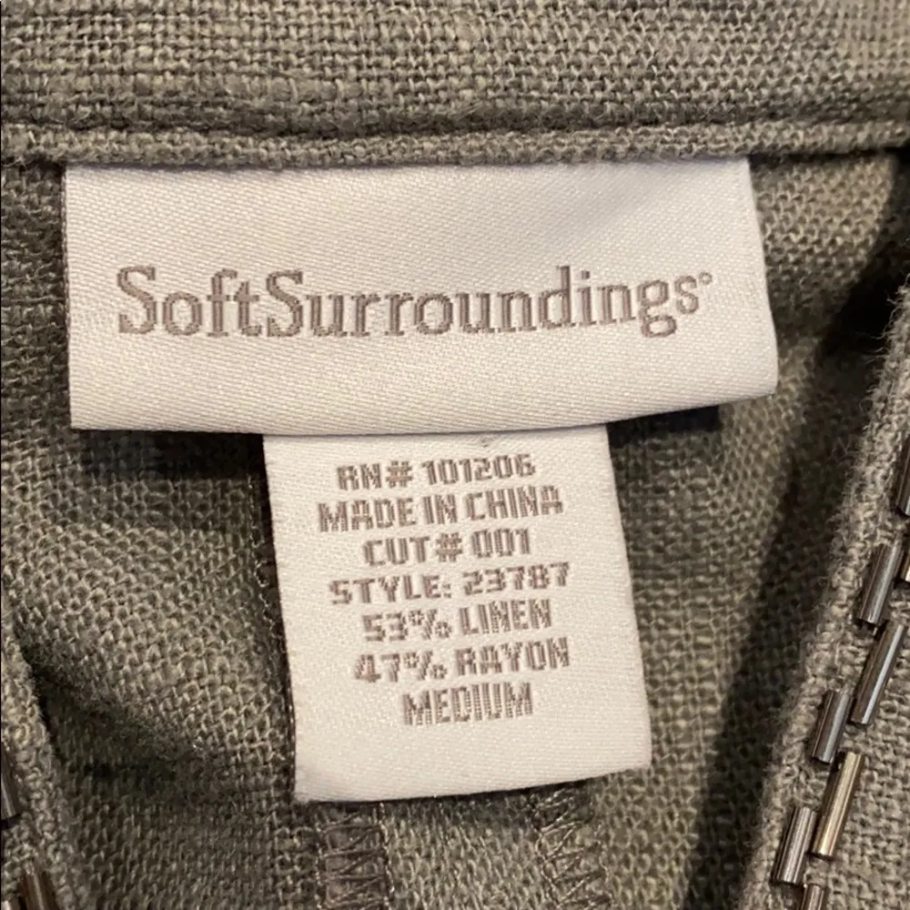 Soft Surroundings beaded linen long vest - Image 7