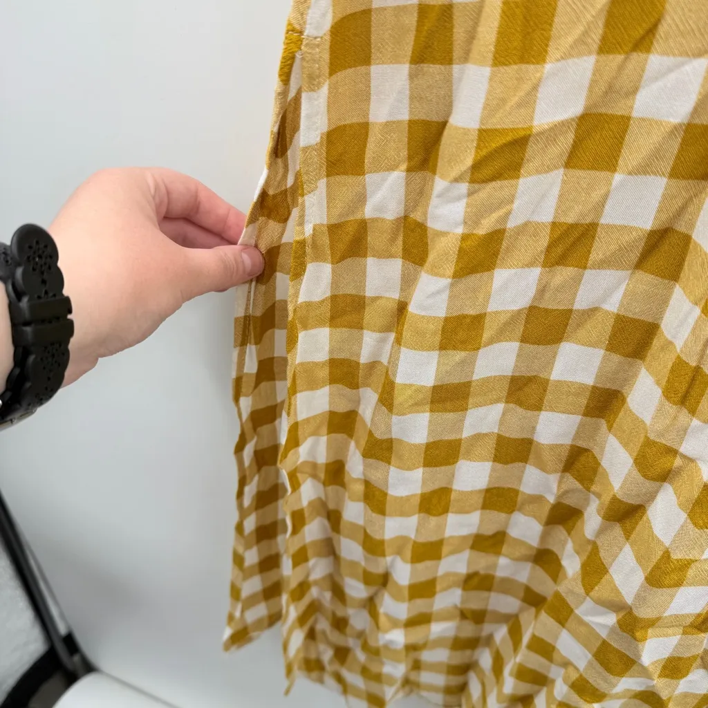 Revolve Tularosa Thea Shirt Dress Long Sleeve Midi‎ in Gingham Yellow Sz S - Image 5