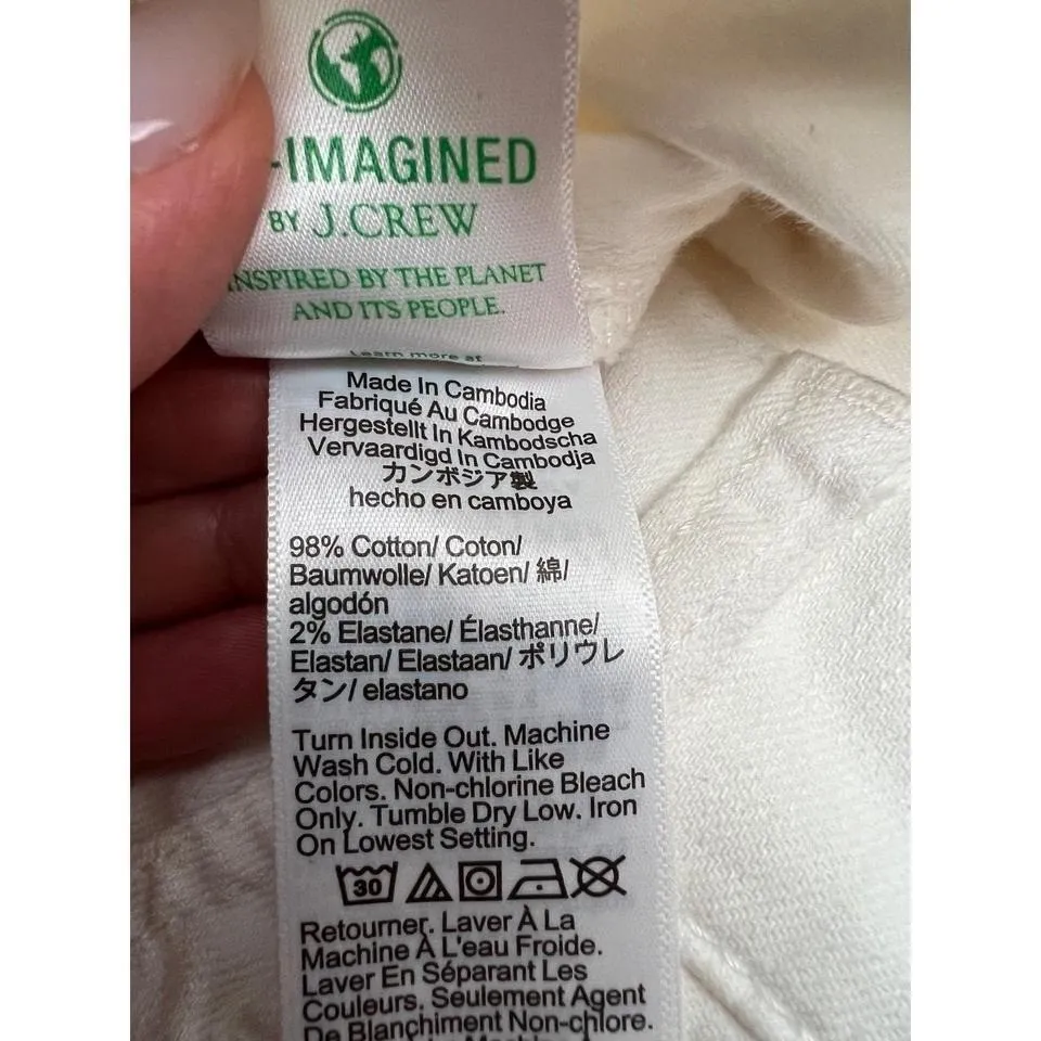 J.Crew Curvy wide-leg cropped jean in all-day stretch Sz 33P | COTTON‎ - Image 6